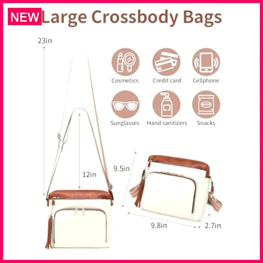 Medium Vegan Leather Crossbody Bag with RFID Pockets & Built-in Wallet - Picture 4 of 8
